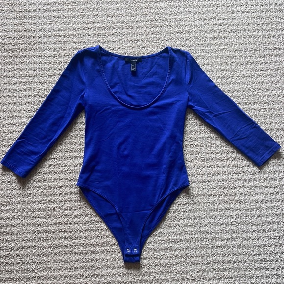 Forever 21 royal blue cotton bodysuit - Picture 2 of 3
